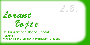 lorant bojte business card